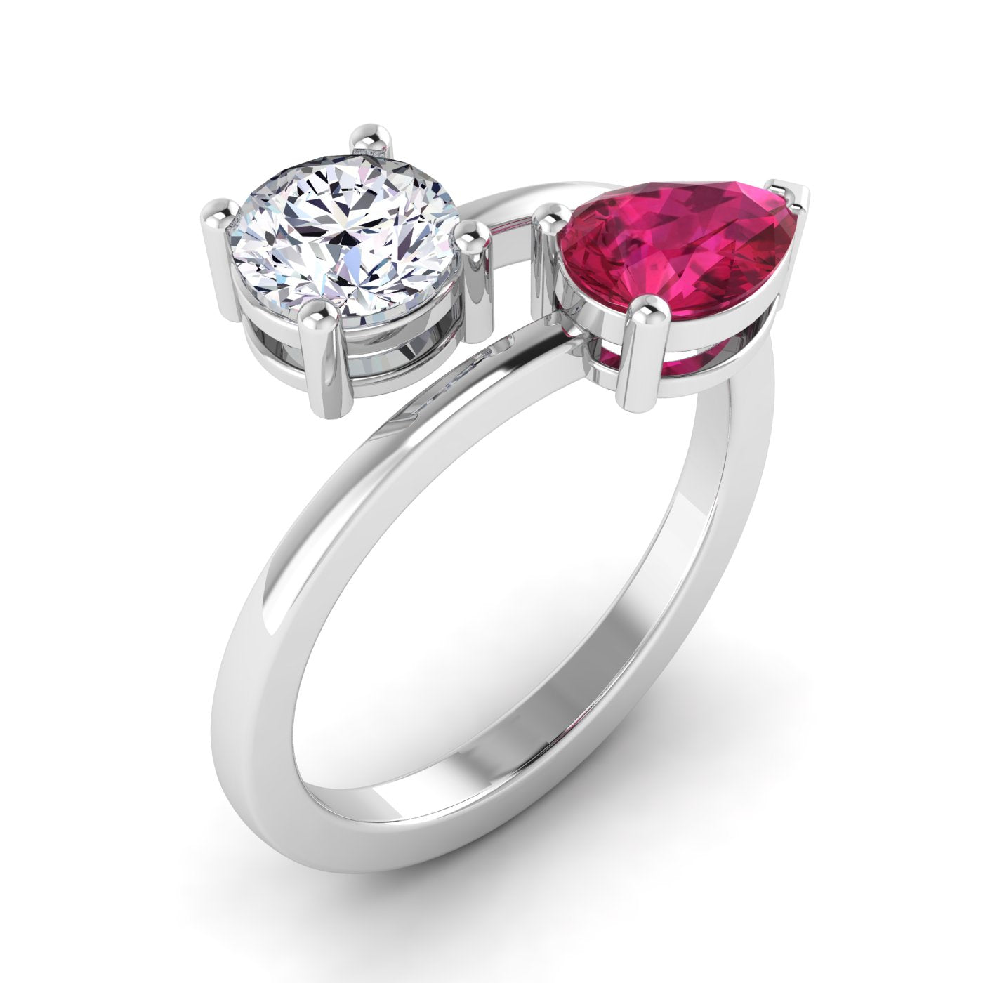White Gold Red Stone Engagement Rings Carat Red Diamond Engagement