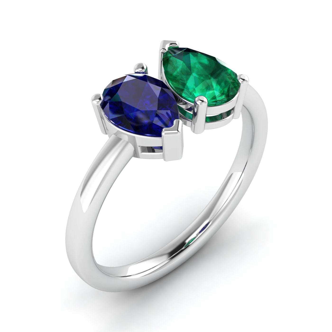 White sapphire clearance and emerald combination