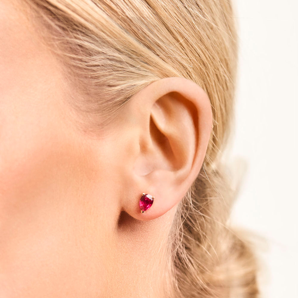 Red stud online earrings