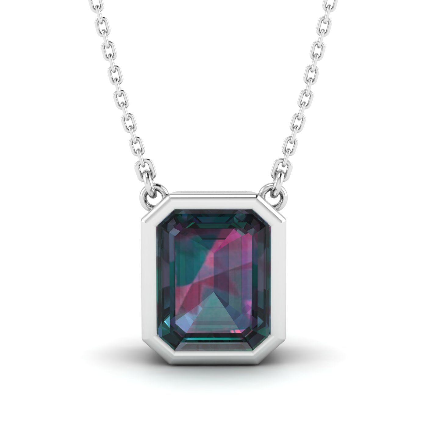 2.0 Ct Round Alexandrite Pendant Necklace – Black Diamonds